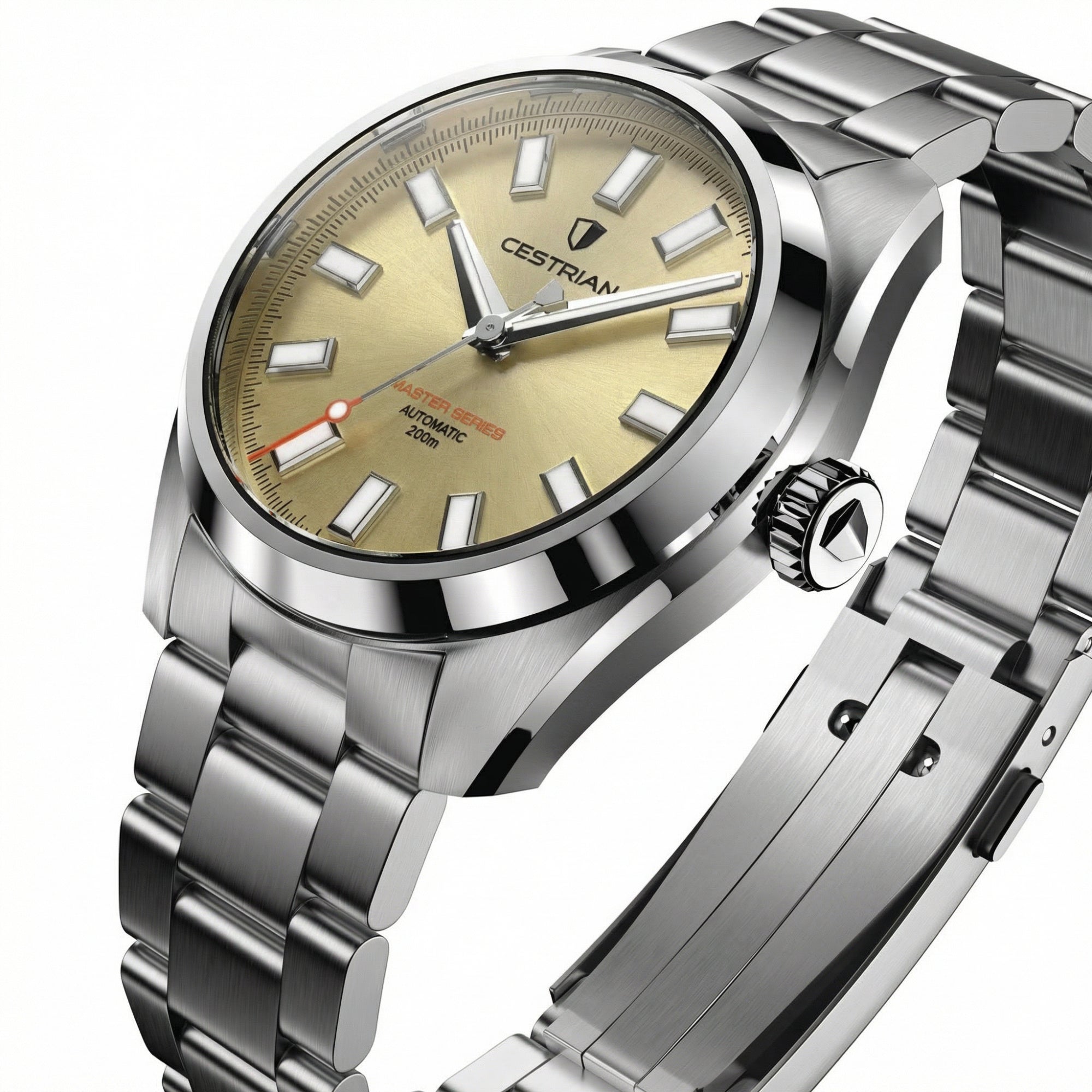 Cestrian Master Series V3 Champagne Dial Steel Bracelet Automatic Men's Watch