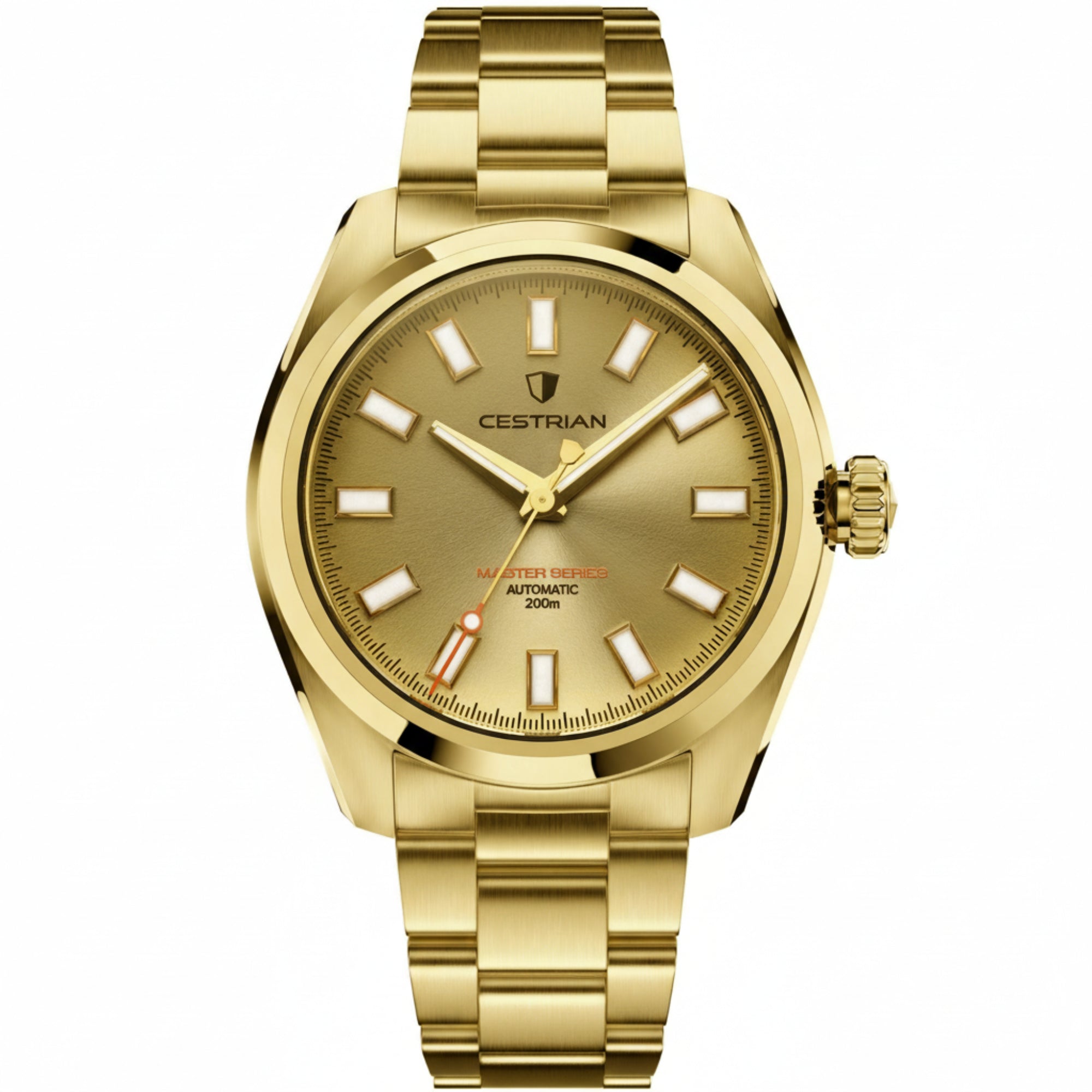 Cestrian Master Series V3 Gold Dial Gold Plated Bracelet Automatic Men's Watch