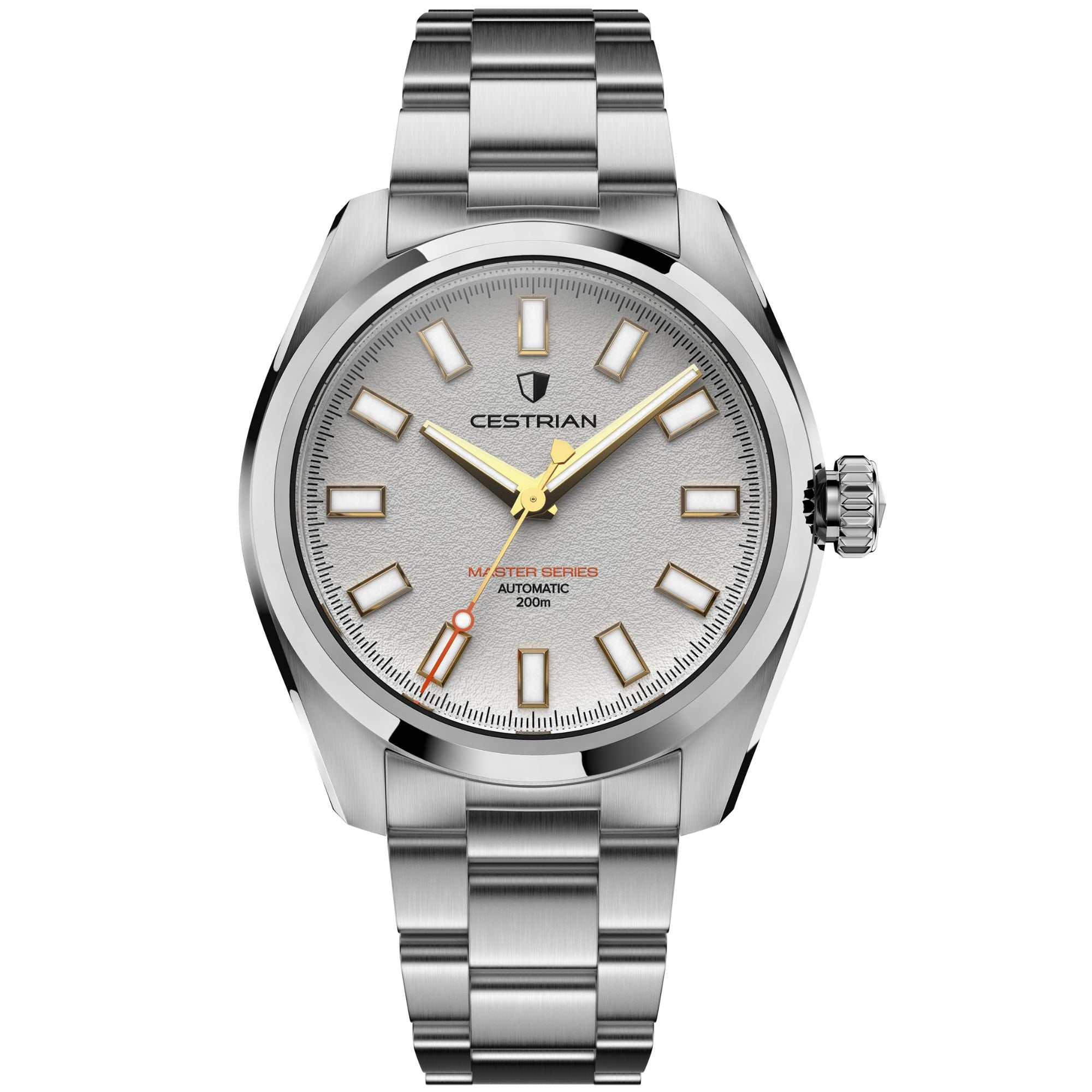 Cestrian Master Series V3 White Textured Dial Steel Bracelet Automatic Men's Watch