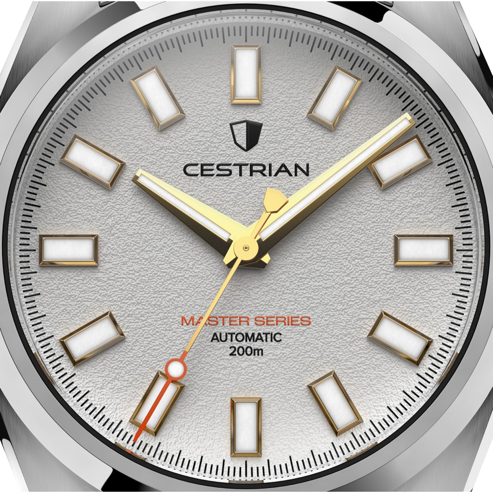 Cestrian Master Series V3 White Textured Dial Steel Bracelet Automatic Men's Watch