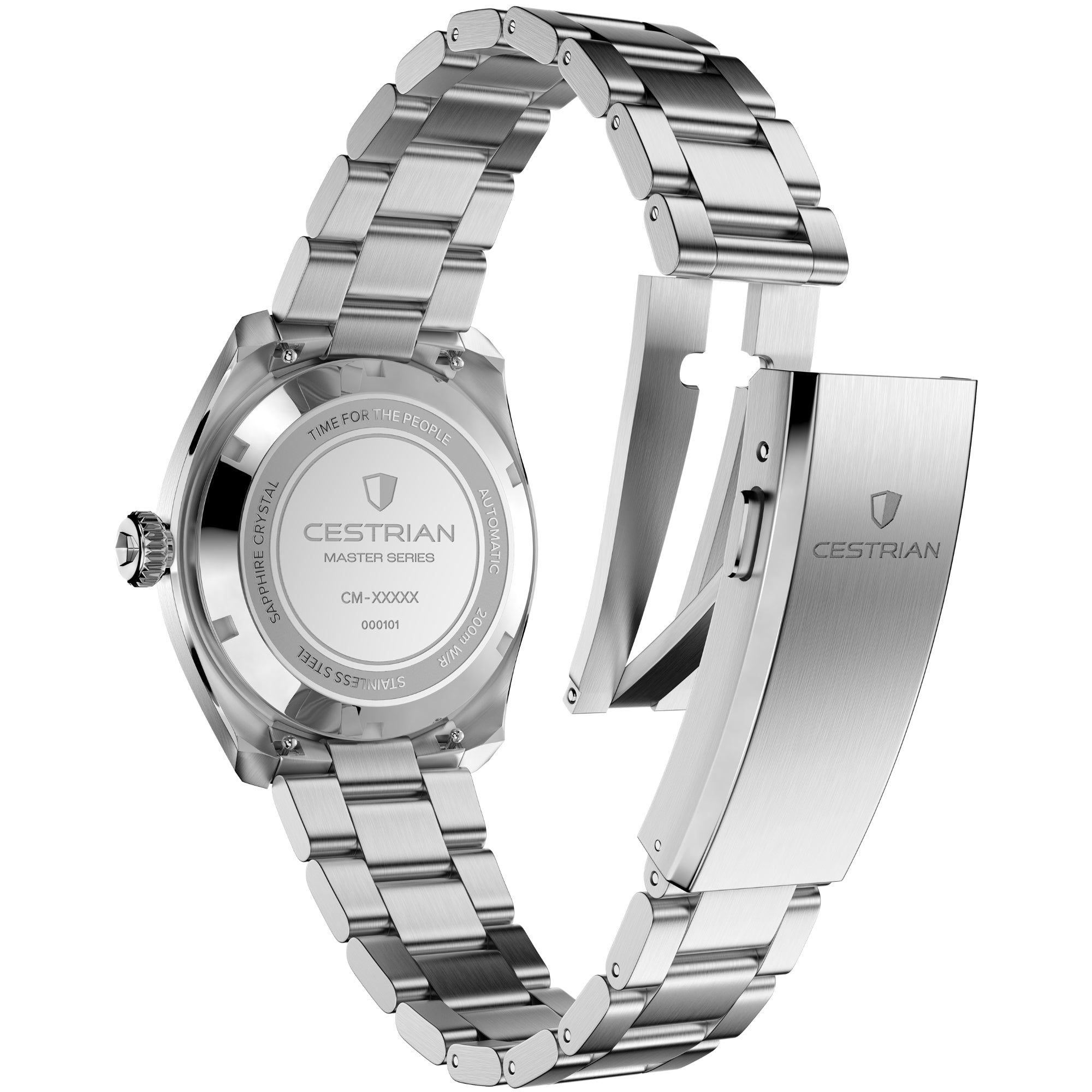 Cestrian Master Series V3 White Dial Steel Bracelet Automatic Men's Watch