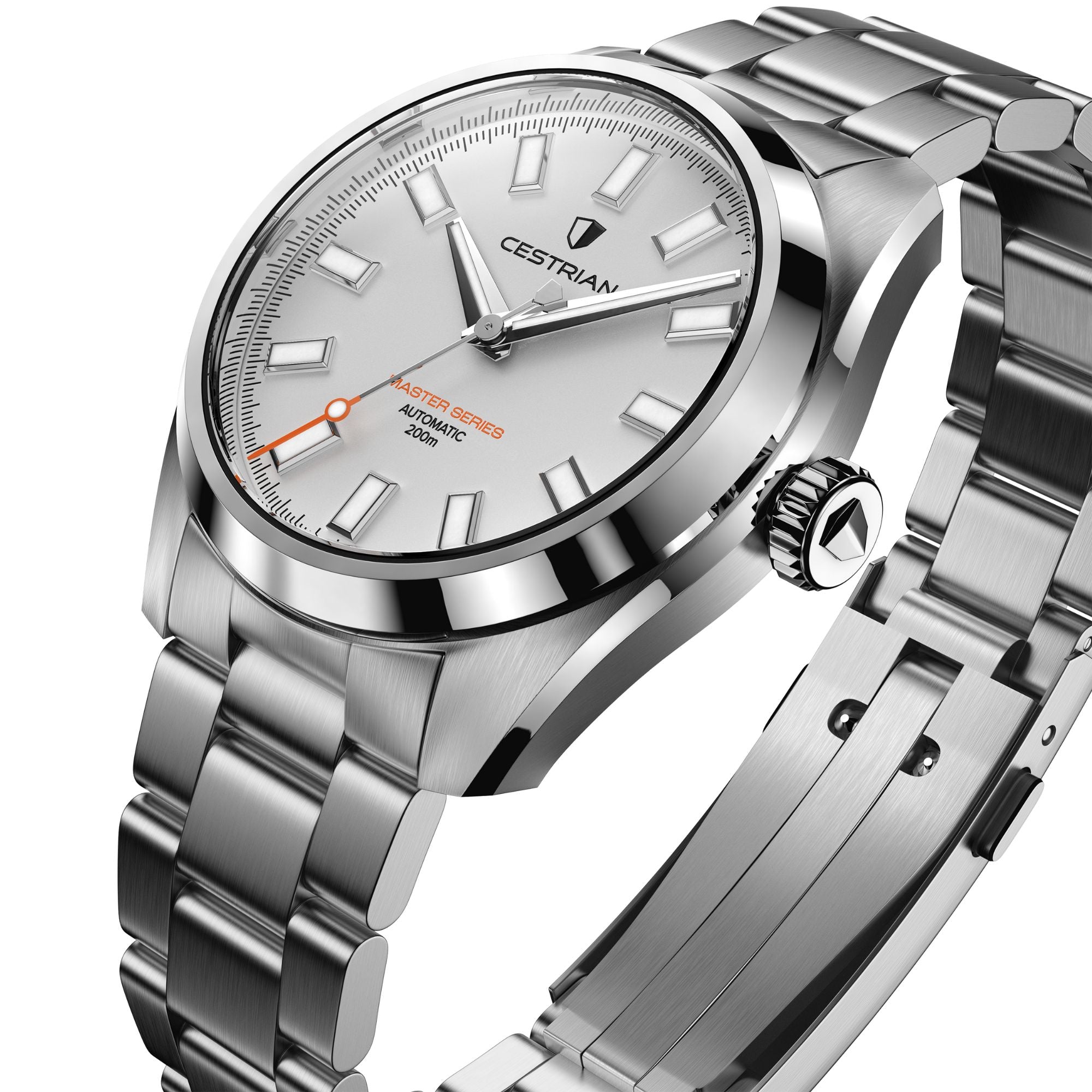 Cestrian Master Series V3 White Dial Steel Bracelet Automatic Men's Watch