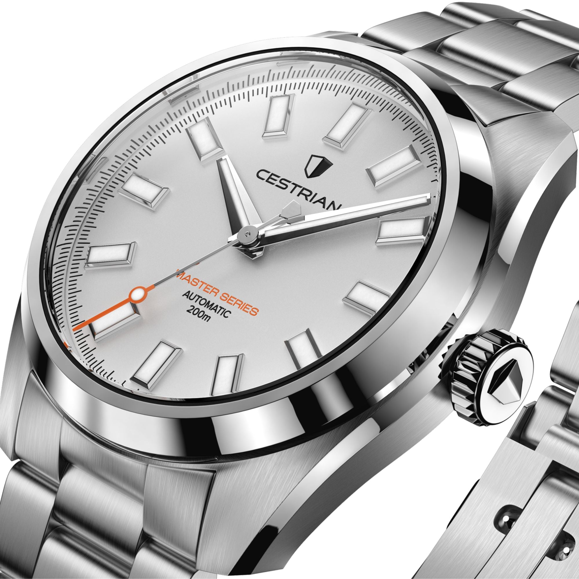 Cestrian Master Series V3 White Dial Steel Bracelet Automatic Men's Watch