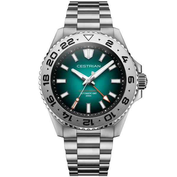 Cestrian Ocean Series Green Fumé Dial Steel Bracelet Automatic GMT Men's Watch