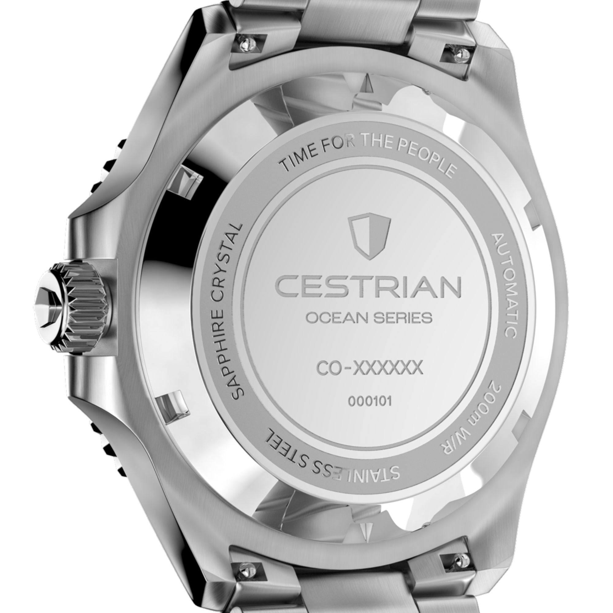 Cestrian Ocean Series Black Dial Silicone Strap Automatic GMT Men's Watch