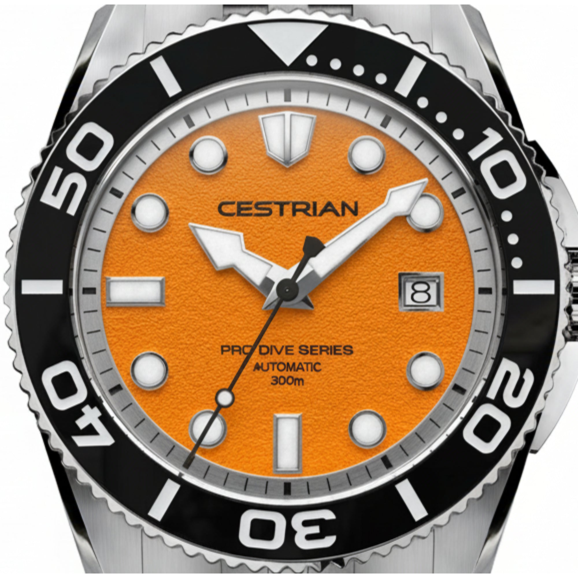 Cestrian Pro Dive Series Orange Dial Steel Bracelet Automatic 300m Men's Watch