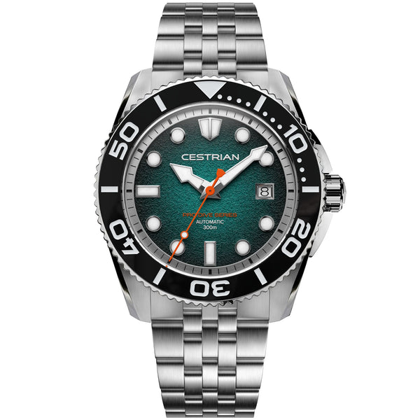 Cestrian Pro Dive Series Teal Fumé Dial Steel Bracelet Automatic 300m Men's Watch