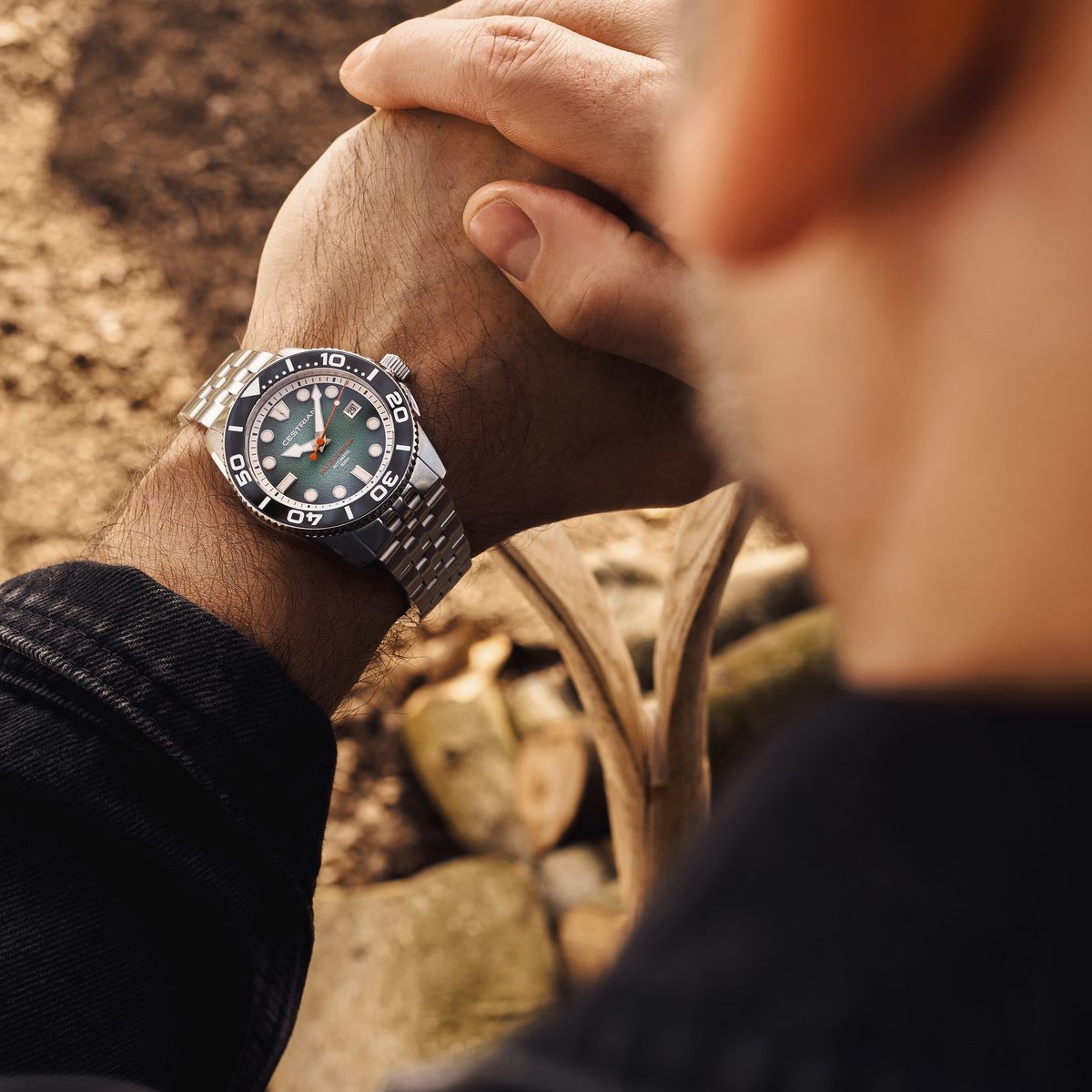 Cestrian Pro Dive Series 42mm Teal Fumé Dial Steel Bracelet Automatic 300m Men's Watch