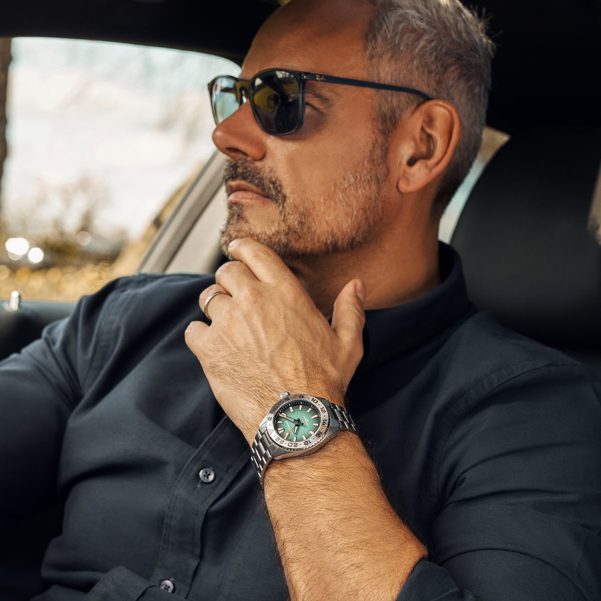 Cestrian Ocean Series GMT 42mm Green Fumé Dial Steel Bracelet Automatic Men's Watch